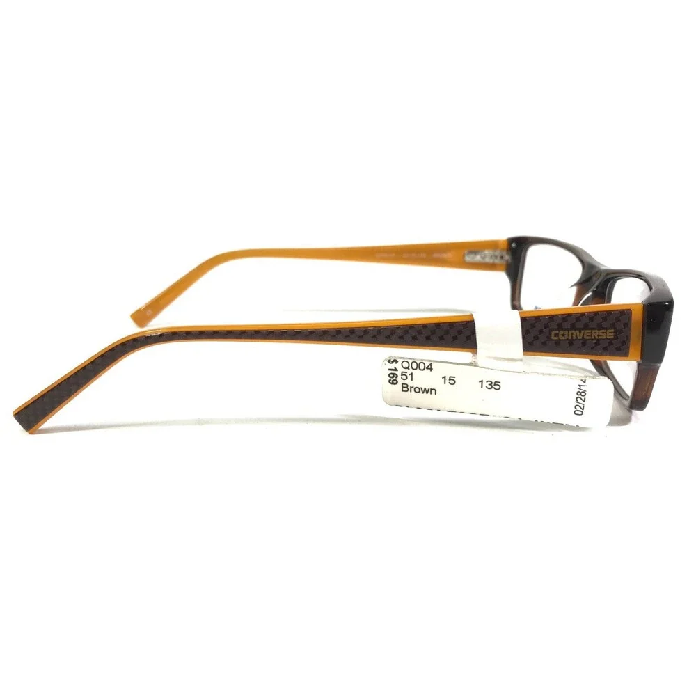 Converse Eyeglasses Frames Q004 UF BROWN Orange Rectangular Full Rim 51-15-135